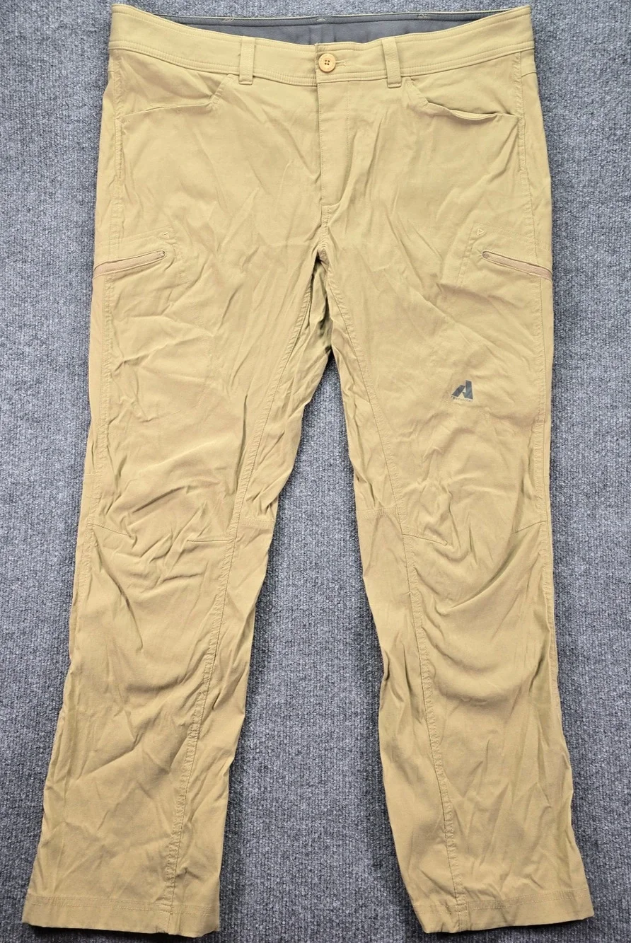 Eddie Bauer First Ascent Pants Mens 40x32 Khaki Guide Pro Trail Hiking Outdoor